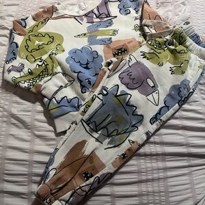 H&M Cream and Purple Graphic Sweatshirt
